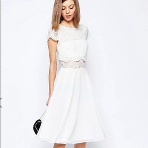 ASOS Crop Top Lace Midi Dress